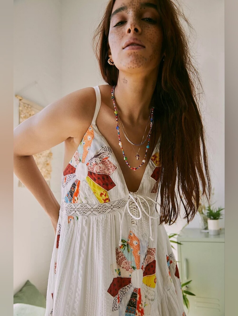Urban Outfitters 100% Cotton Bohemian Cottagecore Homespun Patchwork Maxi Dress